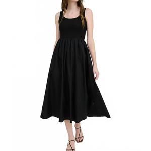 NEW BLUIVY mixed media midi dress in black